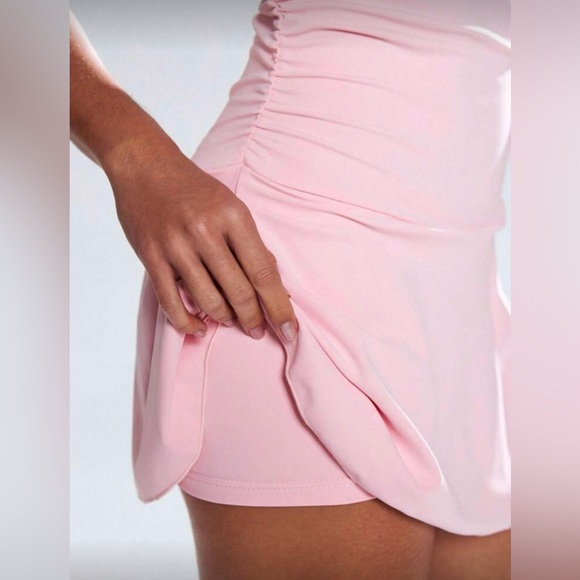 Baby pink tennis pickleball athletic mini dress XS built in shorts gym Pilates - Picture 9 of 14